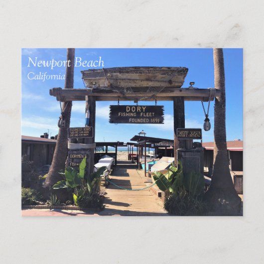 ドリー漁船団、カリフォルニア州ニューポートビーチ ポストカード (正面)
