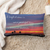 ドリー独身のム引用文オレンジブルーサンセットフォト ランバークッション (ブランケット)