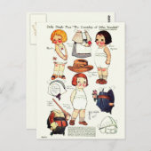 ドリー遊ディンレボーイと女の子の紙人形 ポストカード (正面/裏面)