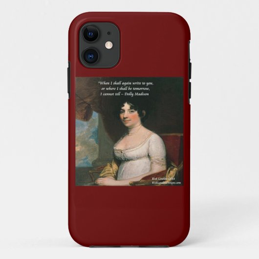 ドリー・マディソン&有名な明日の引用iPhoneケース Case-Mate iPhoneケース (裏面)