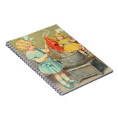 ドリー・ランドリー・ガール ヴィンテージ・プレイング・ドールズ 可愛い ノートブック (右側)