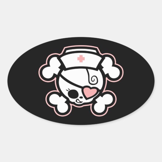 ドリーRNハート 楕円形シール (正面)