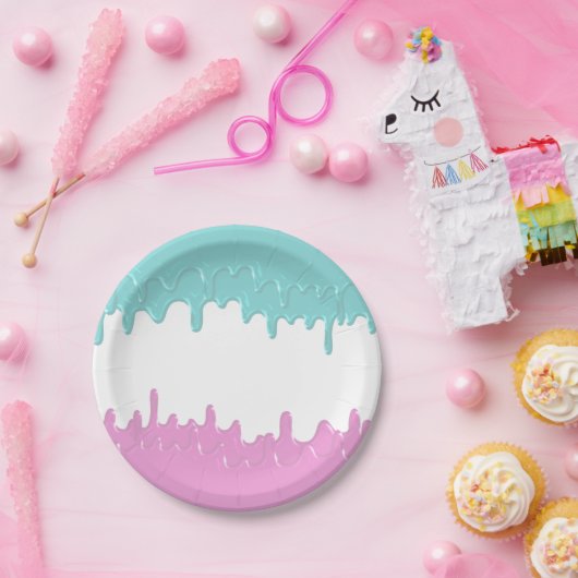 ドリ絵を描ップの性別がピンク色の青を明かす ペーパープレート (パーティー)