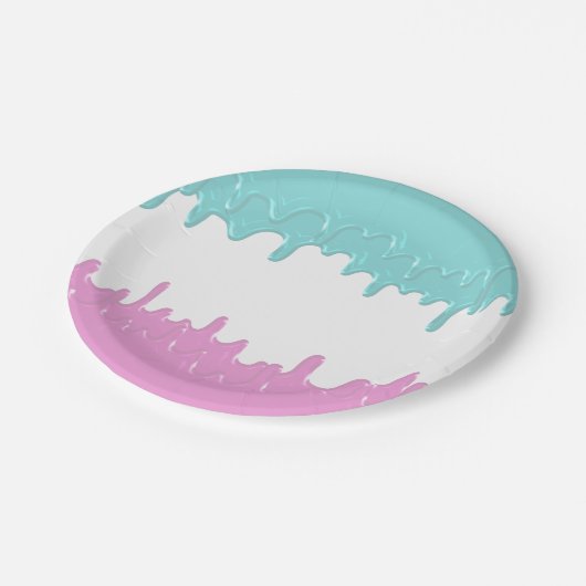 ドリ絵を描ップの性別がピンク色の青を明かす ペーパープレート (アングル)