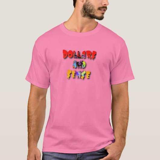 ドルとセンス メンズ ピンク Tシャツ (正面)