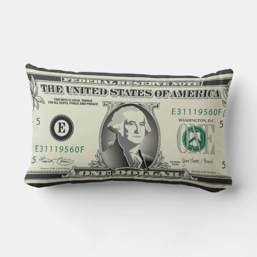 ドルのアメリカ人のMoJoの1つの枕 ランバークッション (裏面)