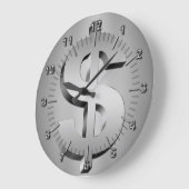 ドルの記号 ラージ壁時計 (傾斜)