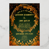 ドルイドエレガントヒル秋をテーマにした 箔招待状 (正面)