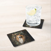 ドルイドシェットランド・ シープドッグコースター スクエアペーパーコースター (インサイチュ)