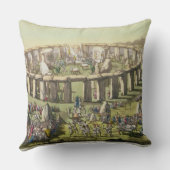 ドルイド教司祭、plのStonehenge、か円の寺院 クッション (裏面)