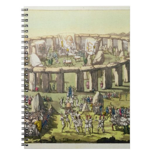 ドルイド教司祭、plのStonehenge、か円の寺院 ノートブック (正面)