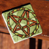 ドルイド異教のペンタグラムアート自然魔女 ストーンコースター