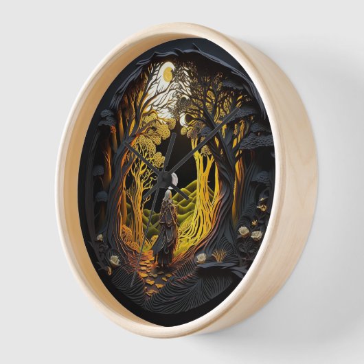 ドルイド紙クイリング 壁時計 (傾斜)