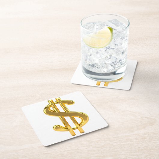 ドルサインコースター スクエアペーパーコースター (インサイチュ)