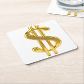 ドルサインコースター スクエアペーパーコースター (アングル)