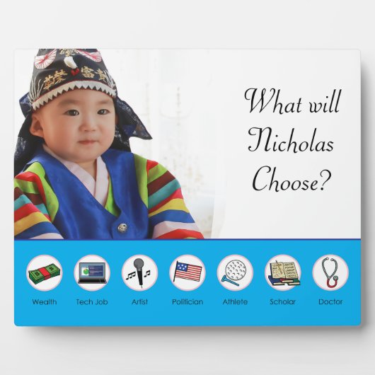 ドルジャビ・ドルジャンチ・ドール韓国1歳の誕生日 フォトプラーク (正面)