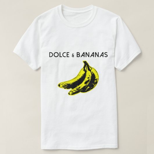 ドルチェとバナナの面白パロディーデザイン Tシャツ (デザイン正面)