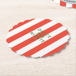 ドルチェファーニエンテイタリアレッドカバナストライプズ ペーパーコースター
