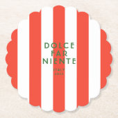 ドルチェファーニエンテイタリアレッドカバナストライプズ ペーパーコースター (正面)