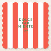 ドルチェファーニエンテイタリアレッドカバナストライプズ ペーパーコースター (正面)