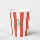 ドルチェファーニエンテイタリアレッドカバナストライプズ 紙コップ (裏面)