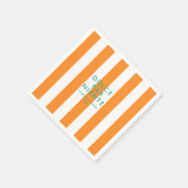 ドルチェファーニエンテチンケテラオレンジカバナストライプ スタンダードカクテルナプキン (角)