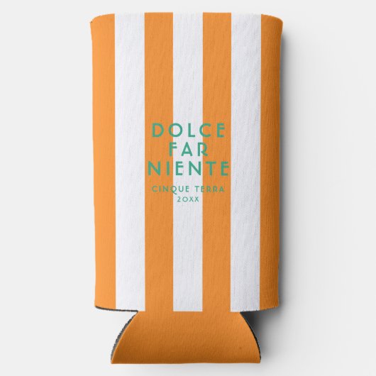 ドルチェファーニエンテチンケテラオレンジカバナストライプ スリム缶クーラー (裏面)