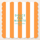 ドルチェファーニエンテチンケテラオレンジカバナストライプ ペーパーコースター (正面)