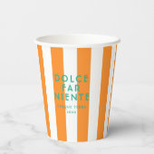 ドルチェファーニエンテチンケテラオレンジカバナストライプ 紙コップ (裏面)