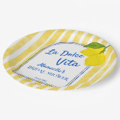 ドルチェヴィタイエローレモンイタリアンブライダルシャワー ペーパープレート (アングル)