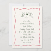 ドルチェヴィタオールインワン手書きブライダルシャワー 招待状 (正面)