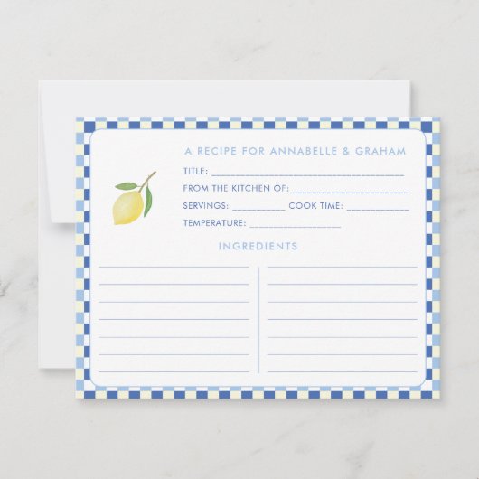 ドルチェヴィタジオメトリックブライダルシャワーレシピカード 招待状 (正面)