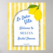 ドルチェヴィタレモンイタリアンブライダルシャワー歓迎 ポスター (正面)