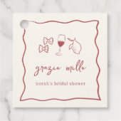 ドルチェヴィタ手書きブライダルシャワー フェイバータグ (正面)