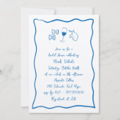 ドルチェヴィタ手書きブライダルシャワー 招待状 (正面)