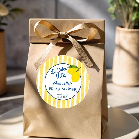 ドルチェヴィタ イエローレモン イタリアン ブライダルシャワー ラウンドシール