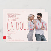 ドルチェヴィータイタリアンウェディングシャワーリハーサルディナー 招待状 (正面/裏面)