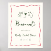 ドルチェヴィータイタリアンブライダルシャワーウェルカムサイン ポスター (正面)