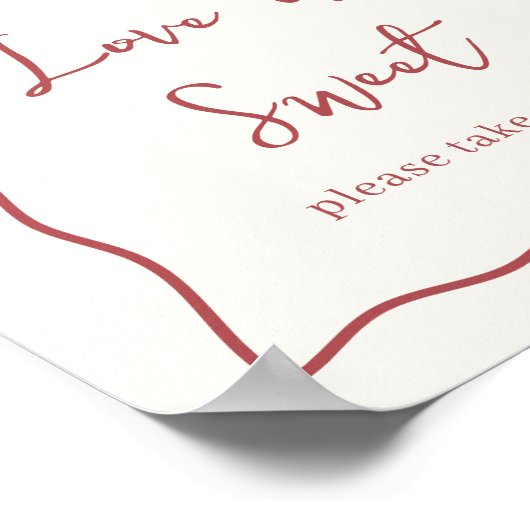 ドルチェヴィータイタリアンブライダルシャワースウィートトリートサイン ポスター (角)