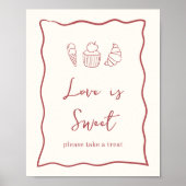 ドルチェヴィータイタリアンブライダルシャワースウィートトリートサイン ポスター (正面)