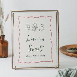 ドルチェヴィータイタリアンブライダルシャワースウィートトリートサイン ポスター