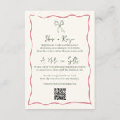 ドルチェヴィータブライダルシャワーレジストリ&レシピ エンクロージャーカード (正面)