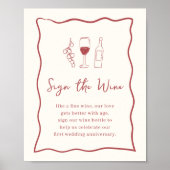 ドルチェヴィータブライダルシャワー「ワインにサイン」サイン ポスター (正面)