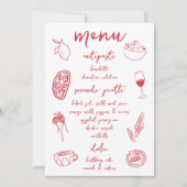 ドルチェヴィータ手書きイタリアンディナーメニューカード 招待状 (正面)