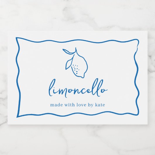 ドルチェヴィータ 手書きのレモンセロラベル スパークリングワインラベル (シングルラベル)