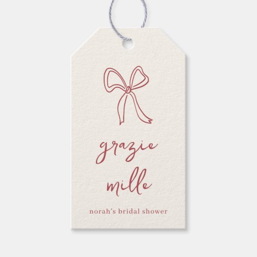 ドルチェヴィータ 手書き ブライダルシャワー ギフトタグ (正面)