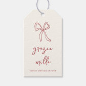 ドルチェ・ヴィータ 手書き ブライダルシャワー ギフトタグ (正面)