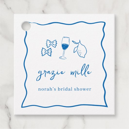 ドルチェ・ヴィータ 手書き ブライダルシャワー フェイバータグ (正面)