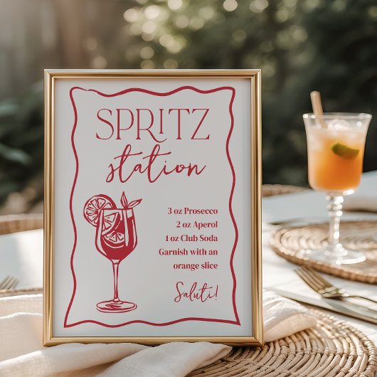 ドルチェVitaイタリアン Spritzステーションドリンクサイン ポスター