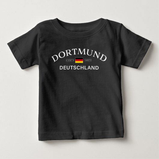 ドルトムント ドイツ 座標 ドイツ語 ベビーTシャツ (正面)